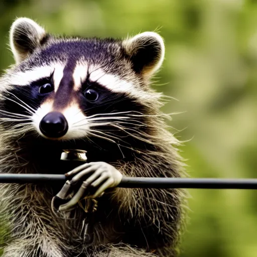 Image similar to sniper raccoon, photo, detailed, 4 k