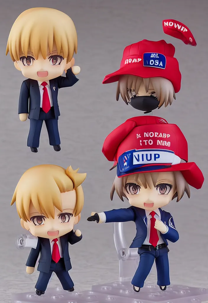 Image similar to An Anime Nendoroid of DONALD TRUMP!!!!!!!!!, Product Photo, 8k, Sharp photo