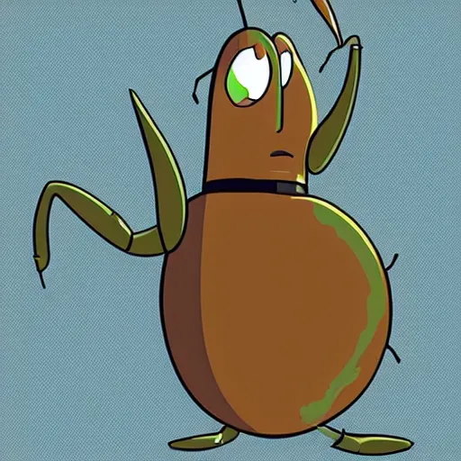 Image similar to full body portrait of an anthropomorphic cartoon style caterpillar bug, drawn by genndy tartakovsky