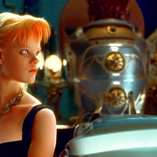 Prompt: A still of Cinderella in the Fifth Element (1997), directed by Luc Besson 4k