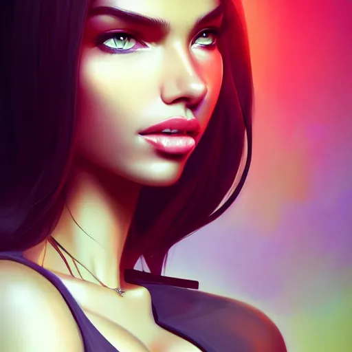 Image similar to portrait of a beautiful adriana lima, art by lois van baarle and ross tran and sam yang and ilya kuvshinov and guweiz, digital art, high detail, sharp focus, unreal engine 5, trending on artstation, deviantart, pinterest, victorias secret, 4 k uhd image