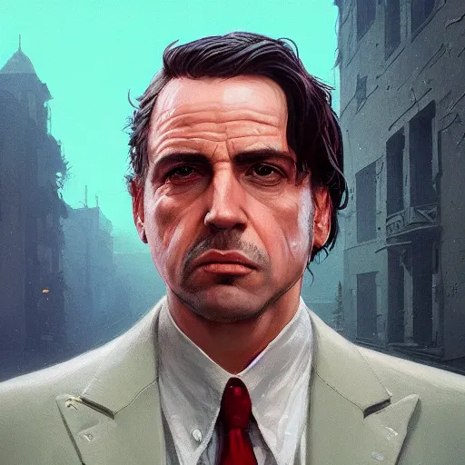 Prompt: highly detailed portrait, the godfather, in gta v, stephen bliss, unreal engine, fantasy art by greg rutkowski, loish, rhads, ferdinand knab, makoto shinkai and lois van baarle, ilya kuvshinov, rossdraws, tom bagshaw, global illumination, radiant light, detailed and intricate environment