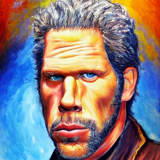 Prompt: painting of ron perlman as vincent, beautiful, detailed