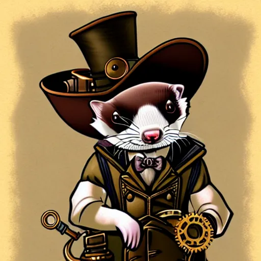 Image similar to steampunk ferret in tophet art