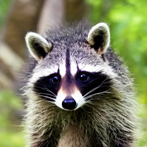 Image similar to raccoon sits on the head of a unicorn and holds the horn, hyper realistic, 4k, 8k, cinematik