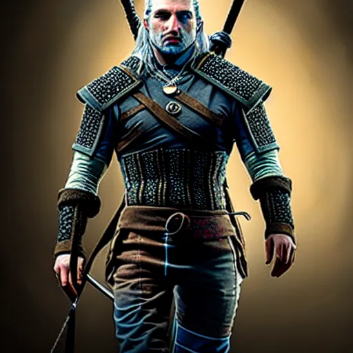 Image similar to a witcher with cloth armor and sword