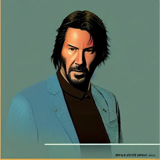 Image similar to “ keanu reeves retro minimalist portrait by jean giraud, moebius starwatcher comic, 8 k ”