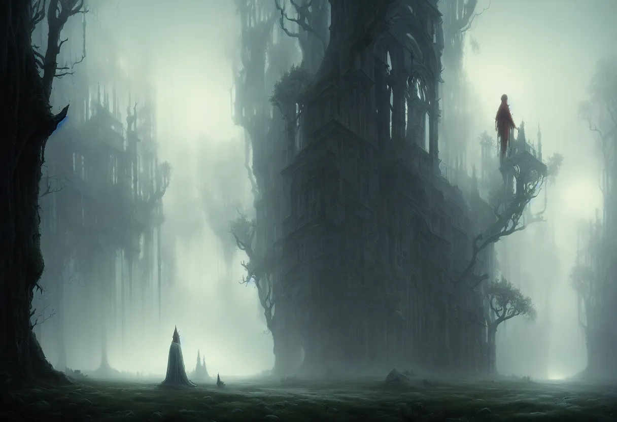 Prompt: beautiful render of a fairytale, ultra high definition, ultra detailed, symmetry, fog, matte painting, by greg rutkowski and ross tran and wlop