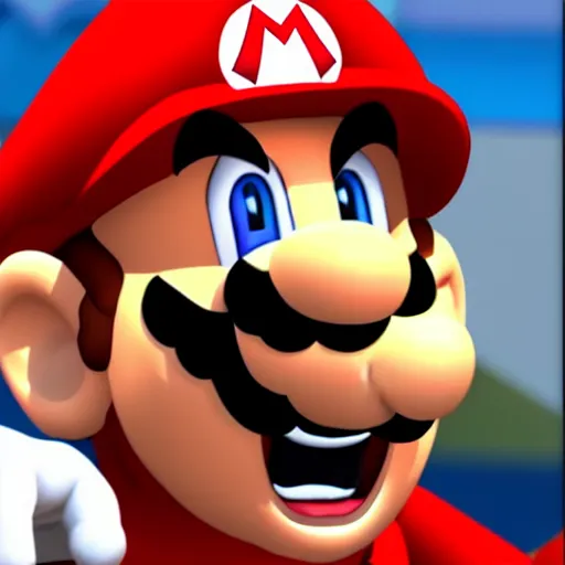 Image similar to Mario screaming very funny