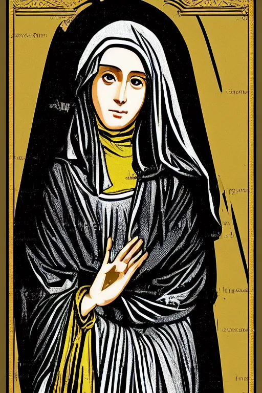 Prompt: digital art of saint catherine of siena vector art