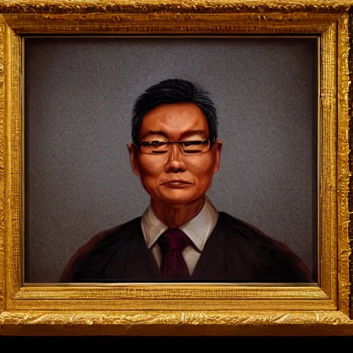 Image similar to A singaporean lawyer, goldleaf, by Ed Binkley, Blender