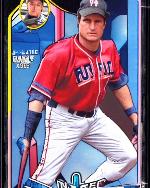Image similar to futuristic nft baseball card of nathan fillion, full - view