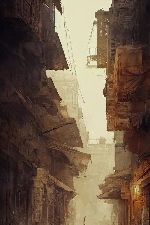 Image similar to the streets of old Cairo at the time of the pharaohs, intricate, elegant, volumetric lighting, digital painting, highly detailed, artstation, sharp focus, illustration, concept art, ruan jia, steve mccurry