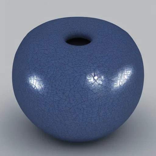 Prompt: dark blue ceramic star shape, 3 d render