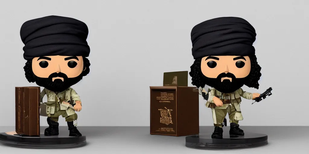 Prompt: “ very very intricate photorealistic photo of a osama bin laden funko pop on a white background, award - winning details ”