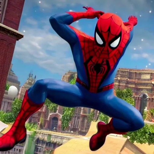 Image similar to Spider-Man in Super Smash Bros Ultimate, high detail