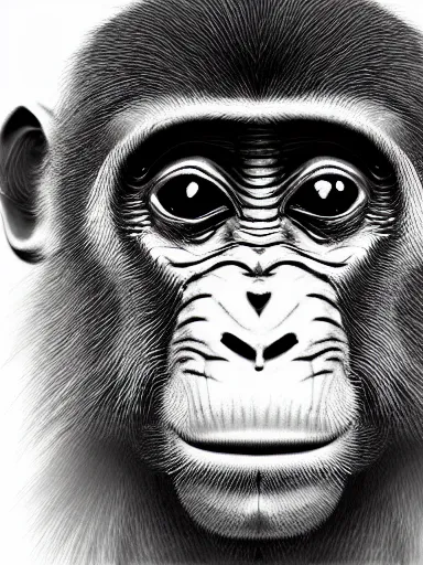 Image similar to monkey, digital painting, highly detailed