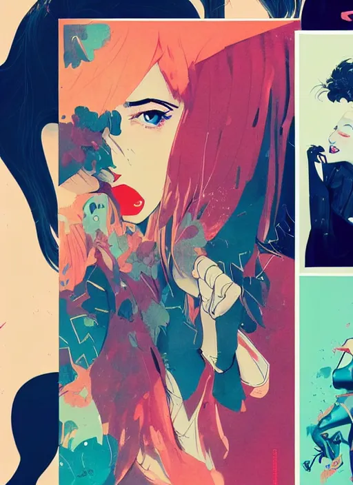 Image similar to character design, a fashion girl in future style costume, concert poster retro, conrad roset, greg rutkowski, flume cover art