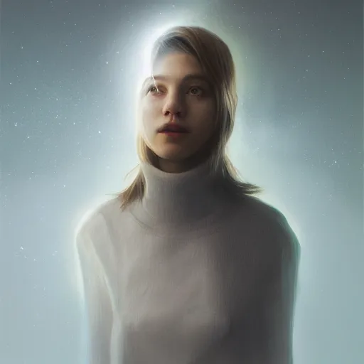 Image similar to a fearless leader of collaborative intelligence by miles johnston, portrait, volumetric lightning, ambient light, trending on artstation, award winning