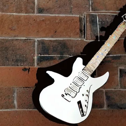 Image similar to an electric guitar made entirely out of garbage