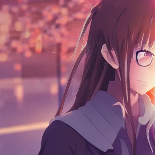 Prompt: anime waifu wearing OSHA compliant clothing, anime key visual, Makoto Shinkai, bokeh, Long shot, Midday,