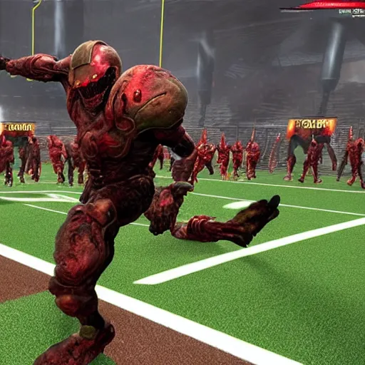 Image similar to doom eternal football demon