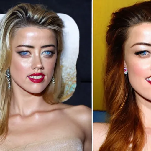 Image similar to a [ gourd ] carved shaped to look like ( amber heard ) face hybrid intercross