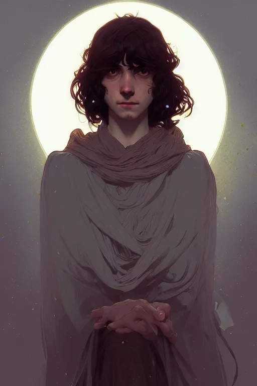 Prompt: a portrait of peregrin took, fantasy, sharp focus, intricate, elegant, digital painting, artstation, matte, highly detailed, concept art, illustration, ambient lighting, art by ilya kuvshinov, artgerm, alphonse mucha, and greg rutkowski