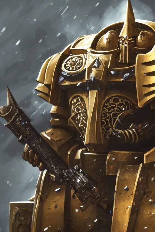 Image similar to armor portrait heros warhammer 4 0 k horus heresy fanart - the primarchs emperor by johannes helgeson animated with vfx concept artist & illustrator global illumination ray tracing hdr fanart arstation zbrush central hardmesh 8 k octane renderer comics stylized