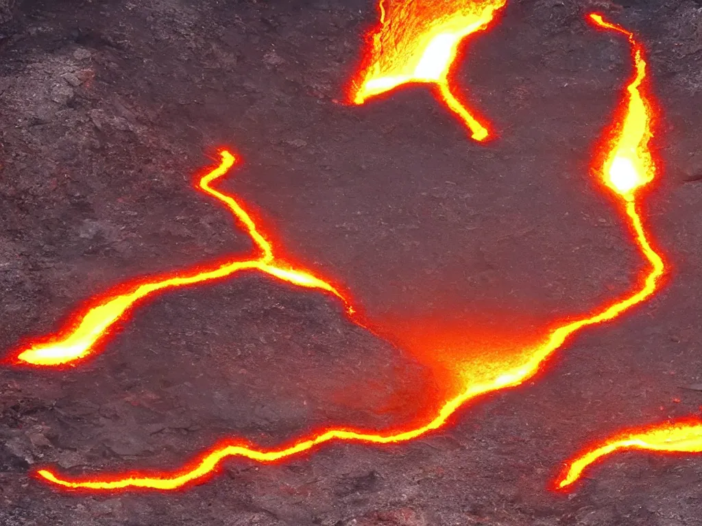 Prompt: alien technology hidden inside a fiery volcano, glowing futuristic alien technology HD photography