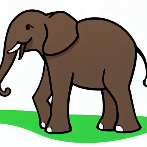 Prompt: an elephant with a ball on his foot on a green meadow, Anthropomorphized, portrait, highly detailed, colorful, illustration, smooth and clean vector curves, no jagged lines, vector art, smooth