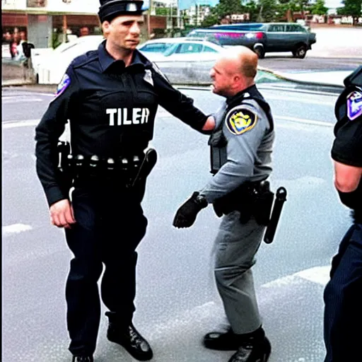 Prompt: an extraterrestrial grey xfiles alien reticulan being arrested by spetsnaz