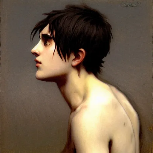 Prompt: William-Adolphe Bouguereau painting of Eren Jaeger Titan Form