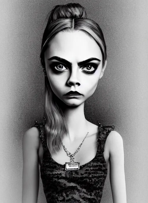 Image similar to cara delevingne as a mark ryden doll, detailed digital art, trending on Artstation