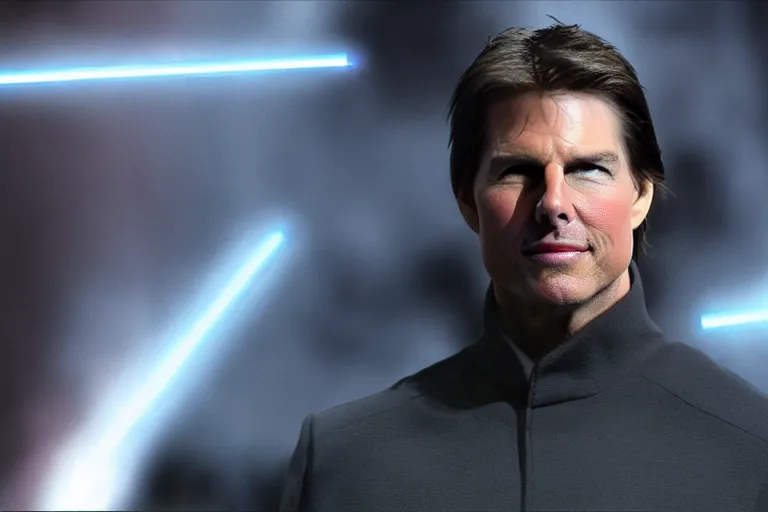 Prompt: (tom cruise!!) using force lighting, (palpatine)