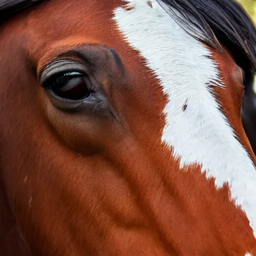 Image similar to closeup of human face with a horse's body