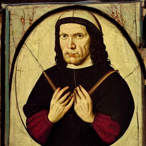 Prompt: A 15th century medieval renaissance oil painting of Skrillex