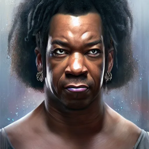 Prompt: busta rhymes as sho nuff, digital painting, extremely detailed, 4 k, intricate, brush strokes, mark arian, artgerm, bastien lecouffe - deharme