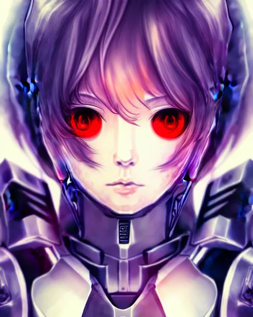 Image similar to portrait Anime Girl in mecha armor in night tokyo Sharp fine face pretty face, realistic shaded Perfect face, fine details. Anime. cyberpunk realistic shaded lighting