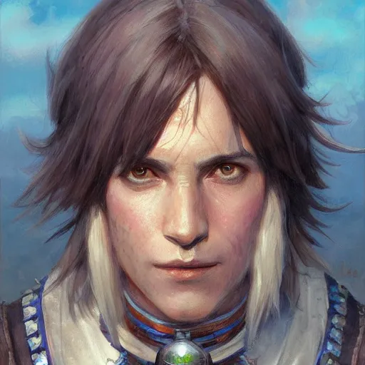 Image similar to howl from howl's moving castle as a fantasy d & d character, closeup portrait art by donato giancola and greg rutkowski, face, digital art, trending on artstation, symmetry!!