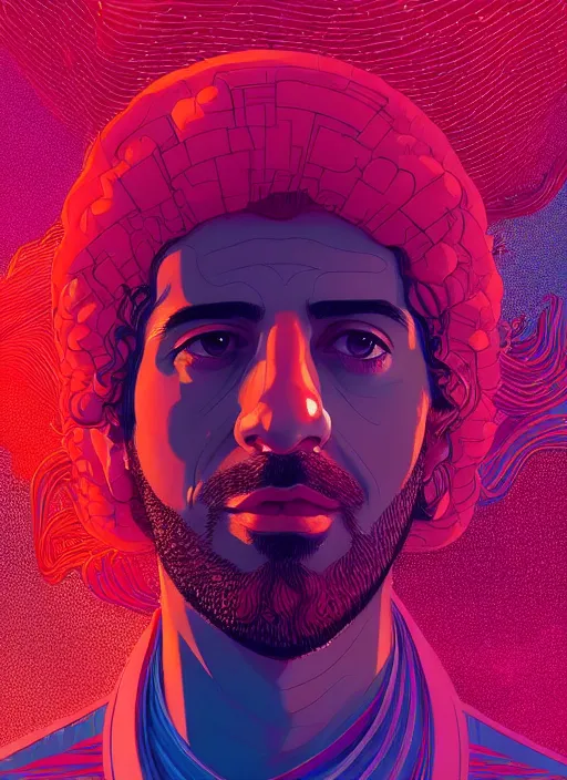 Prompt: portrait of صلاح الدين الايوبي, artstation winner by victo ngai, kilian eng and by jake parker, by conrad roset, swirly vibrant color lines, winning award masterpiece, fantastically gaudy, aesthetic octane render, 8 k hd resolution