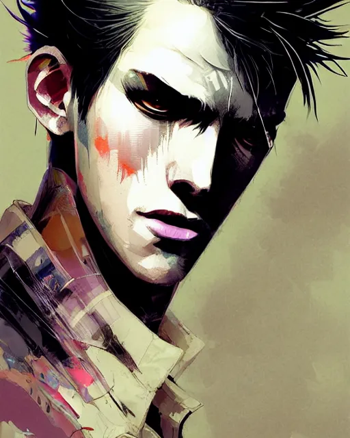 Image similar to portrait of a male punk, bladerunner, street ragged clothes, cyberpunk, face like ester exposito, blonde shinkai makoto studio ghibli studio key hideaki anno sakimichan stanley artgerm lau rossdraws james jean marc simonetti elegant highly detailed digital painting artstation pixiv