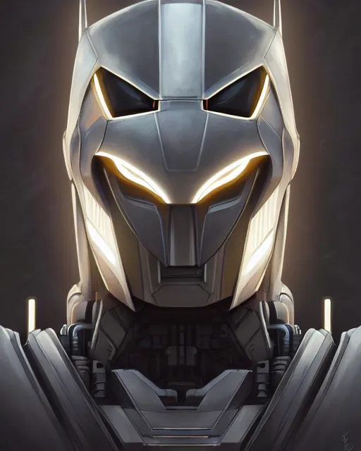 Prompt: symmetry!! portrait of a transformers robot acting as batman, intricate, elegant, highly detailed, digital painting, artstation, concept art, smooth, sharp focus, illustration, art by artgerm and greg rutkowski and alphonse mucha, 8 k