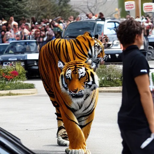 Image similar to NYTimes Scary day as Tiger escaped the bronx zoo and entered a local McDonalds