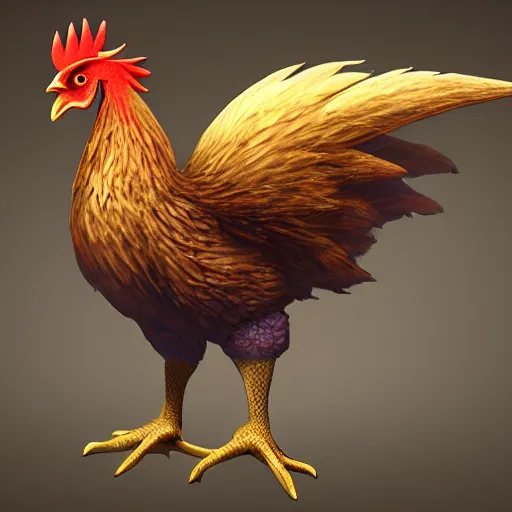 Prompt: fantasy chicken human, high detail, fantasy art, concept art, 4 k, ultra detail, computer art