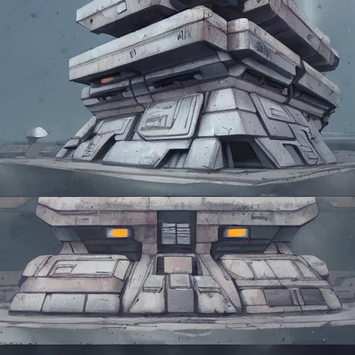 Image similar to brutalist base scifi, concept art, high details