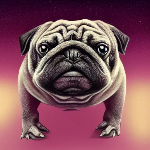 Image similar to A tardigrade with the eyes and mouth of a pug, national geographic-file-photograph, paywall-content, premium-award-winning, trending on artstation