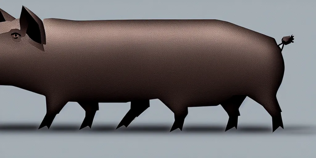 Image similar to concept art for a single strong metal pig machine