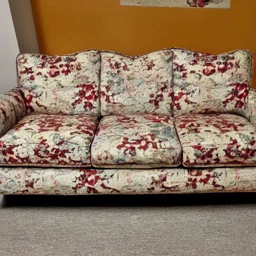 Prompt: couch with chintz upholstery