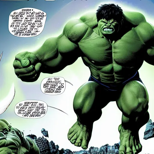Image similar to detailed render of hulk destroying a planet, comic book, wide shot, full body, highly detailed